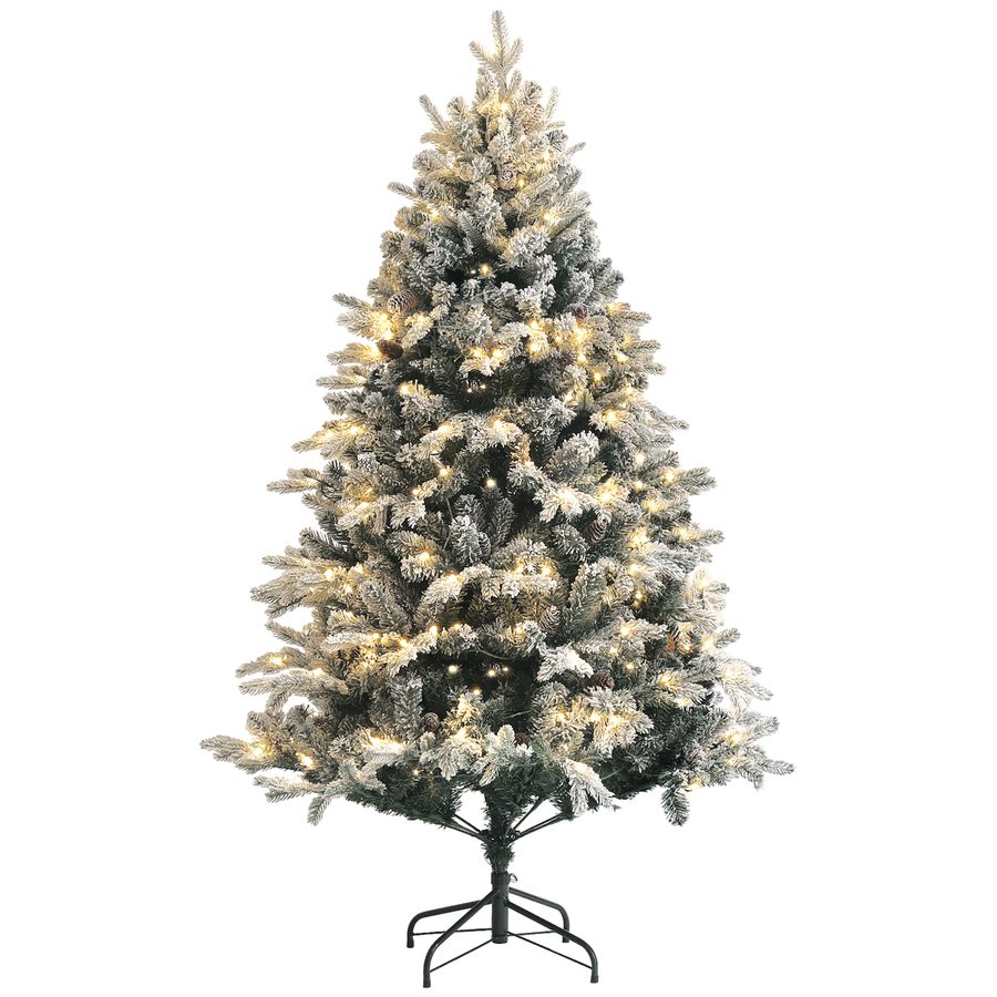 HOMCOM Künstlicher Weihnachtsbaum 180 cm mit 793 Spitzen und Kunstschnee klappbar mit Stahlständer für festliche Weihnachtsdekoration Grün   Aosom.de von HOMCOM