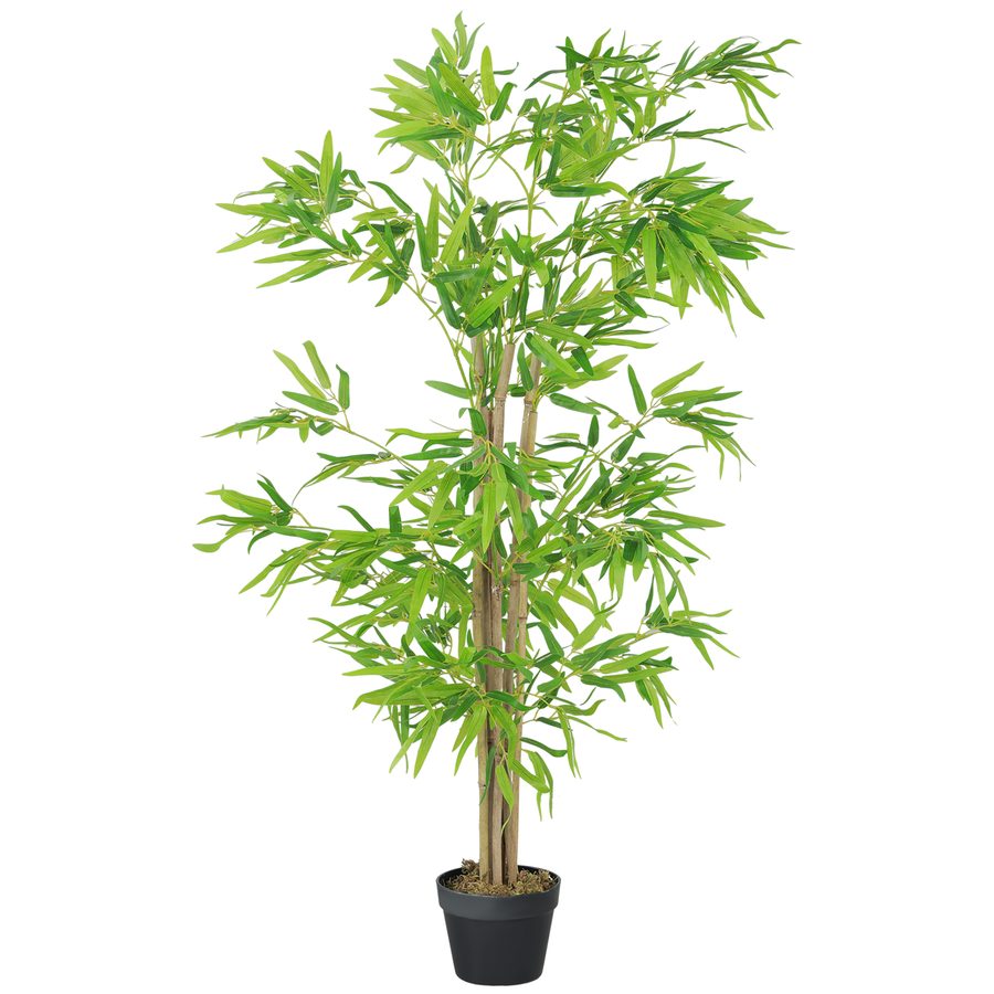HOMCOM künstlicher Bambus groß 150cm Kunstpflanze, Plastik Künstliche Pflanzen im Topf, Fake Plant Bambus wie echt mit Kunstmoos für Wohnzimmer Schlafzimmer Büro Garten Moderne Dekoration   Aosom von Outsunny