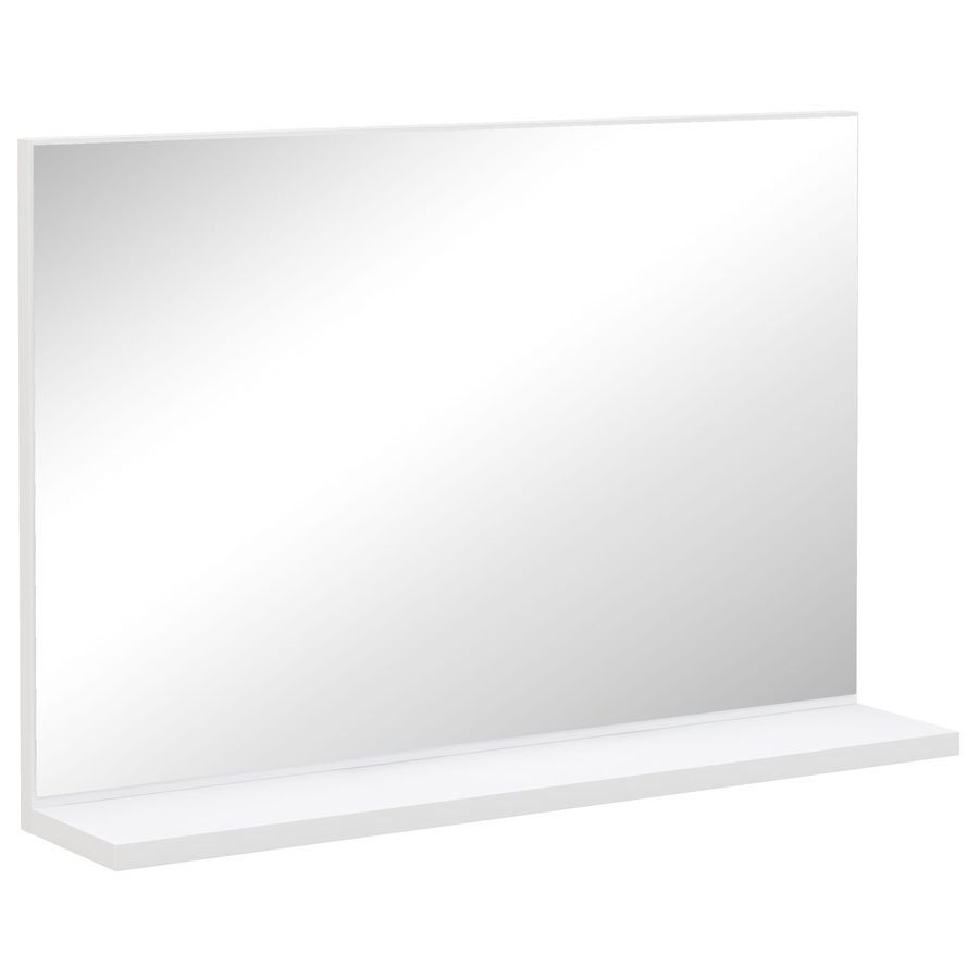 kleankin Badezimmerspiegel Wandmontage mit Regal, Moderner Multifunktions-Spiegel für Badezimmer, Schlafzimmer und Flur, 60x12x40 cm, Weiß   Aosom von Kleankin