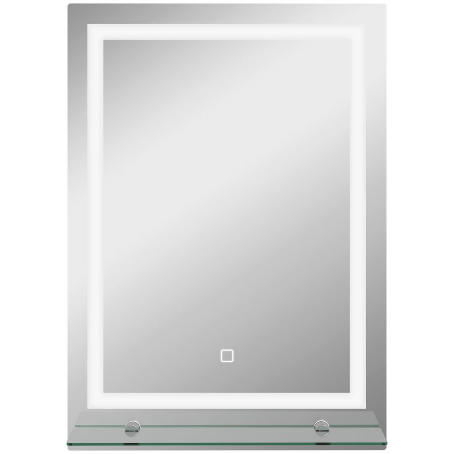 kleankin Badspiegel mit Beleuchtung, Wandspiegel mit 3 Lichtfarben, IP44 Lichtspiegel mit Touch-Schalter, Memory-Funktion, Badezimmerspiegel aus Alu, 50 x 70 cm   Aosom von Kleankin