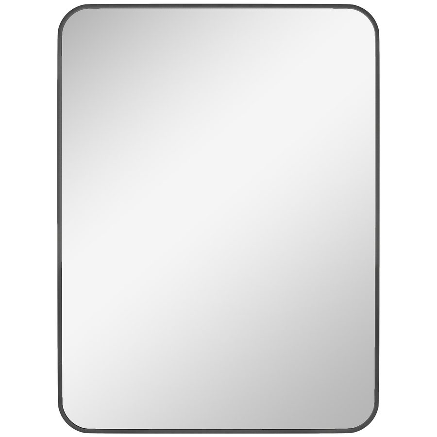 HOMCOM Badezimmerspiegel 60x80 cm, Wandspiegel mit Metallrahmen und Aufhänghaken zum einfachen Aufhängen, für Wohnzimmer, Eingangsbereich, Flur   Aosom von HOMCOM