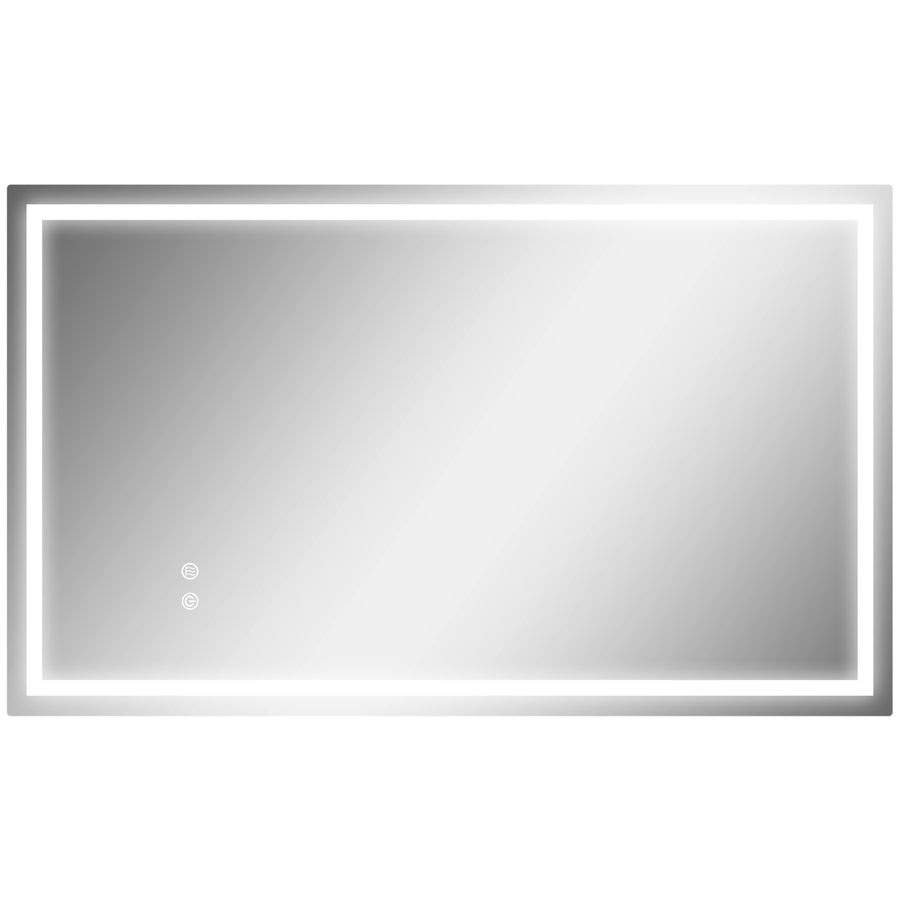 HOMCOM Badspiegel mit Beleuchtung 100x60 cm LED Spiegel mit Vor- und Hinter Beleuchtung Wandspiegel mit Touchschalter Lichtspiegel Beschlagfrei mit 3 Lichtfarben Silber   Aosom von HOMCOM