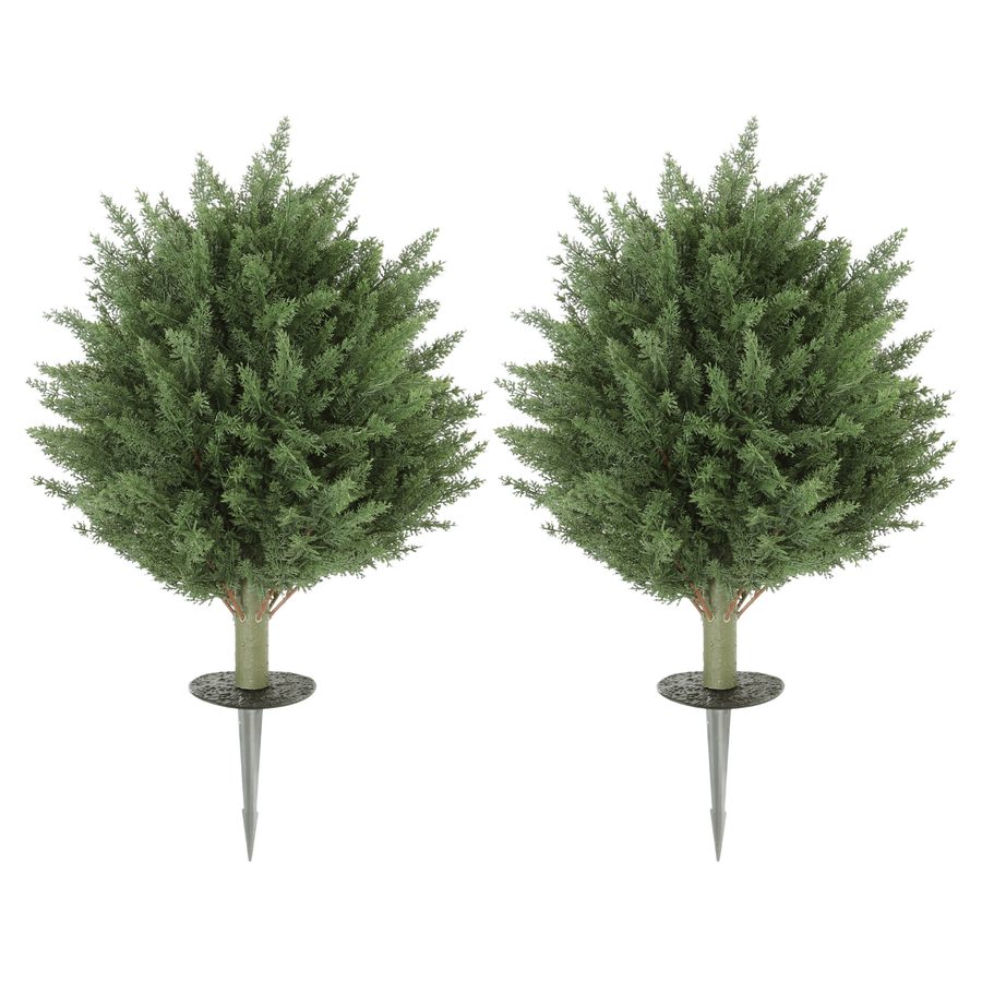 HOMCOM 2er-Set Künstliche Pflanzen 40 cm, UV-beständige Kunstpflanze Zypresse mit 387 Blättern und Erdspieß für Wohnzimmer Schlafzimmer Büro Garten   Aosom von HOMCOM