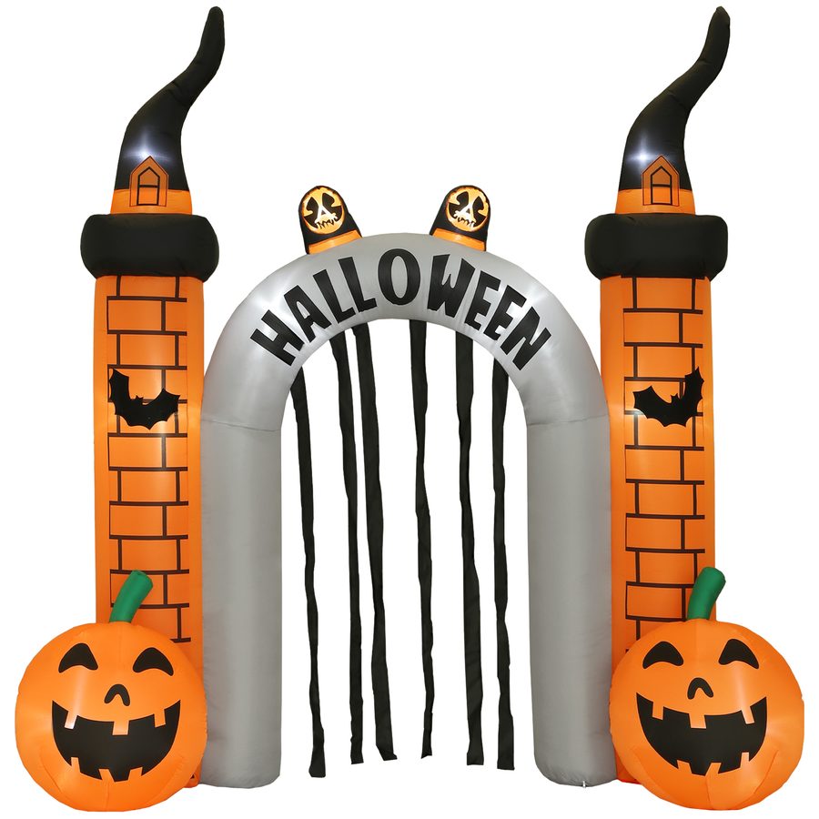 Outsunny Aufblasbarer Halloween Torbogen, 322 cm Halloween-Dekoration mit LED, Geisterkürbis, Gebläse, Schlauchboote für Partys im Freien, Hof, Rasen   Aosom von Outsunny