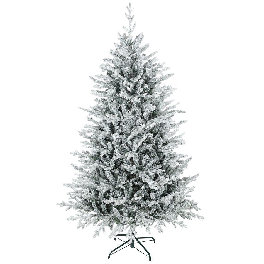 HOMCOM Künstlicher Weihnachtsbaum 180 cm künstlich Tannenbaum mit Schnee, 1976 Spitzen Christbaum Weihnachtsdeko inkl. klappbar Metallständer für drinnen   Aosom von HOMCOM