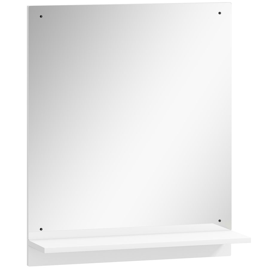 HOMCOM Badspiegel 50 x 60 cm Wandspiegel mit Regal, Badezimmerspiegel für Eingangsbereich, Flur, Weiß   Aosom von HOMCOM