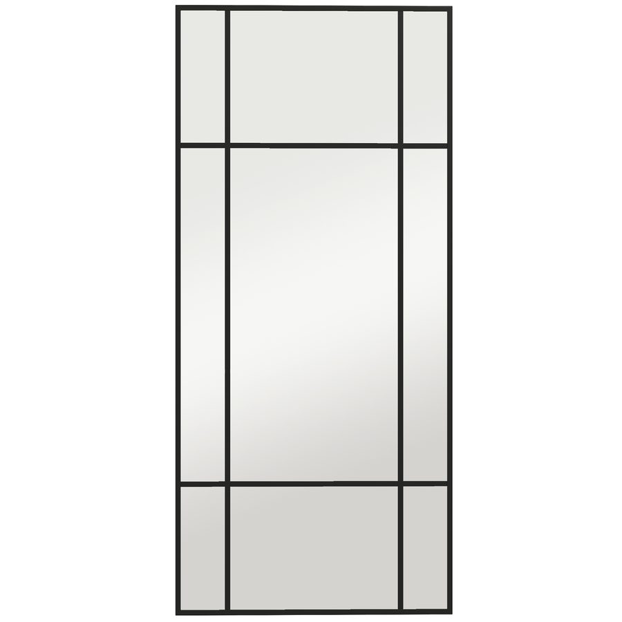 HOMCOM Wandspiegel 50 x110 cm dekorativer Spiegel mit Metallrahmen, rechteckiger Spiegel für Schlafzimmer, Badezimmer Schwarz   Aosom von HOMCOM