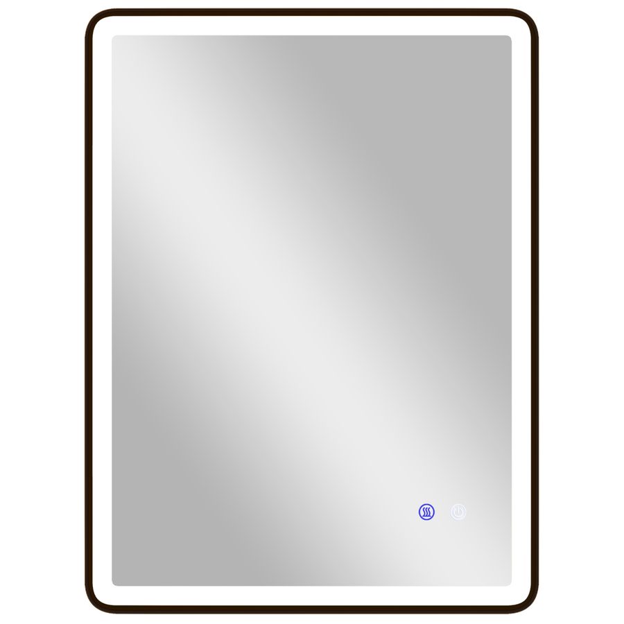 HOMCOM LED-Badezimmerspiegel mit Beleuchtung, 80 x 60 cm, 3 Farbtemperaturen, LED-Spiegel mit Anti-Beschlag, Memory-Funktion, horizontal oder vertikal, dimmbarer Schminkspiegel mit schwarzem Rahmen   Aosom von HOMCOM