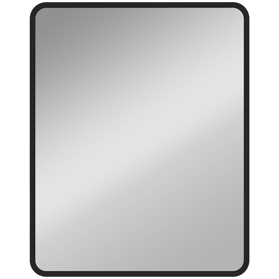 HOMCOM Wandspiegel 50 x 40 cm Rechteckiger Spiegel mit Metallrahmen Dekorativer Hängespiegel Badezimmerspiegel für Schlafzimmer Badezimmer Wohnzimmer Flur Schwarz   Aosom von HOMCOM
