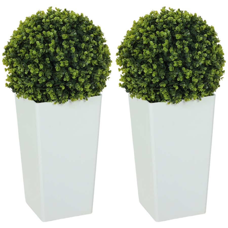 HOMCOM 2er-Set Künstlicher Eukalyptuskugeln 65 cm Kunstpflanze mit 330 Blättern im Topf, künstliche Pflanzen Plastik wie echt Deko mit UV-Schutz für Wohnzimmer Schlafzimmer Büro Garten   Aosom von HOMCOM