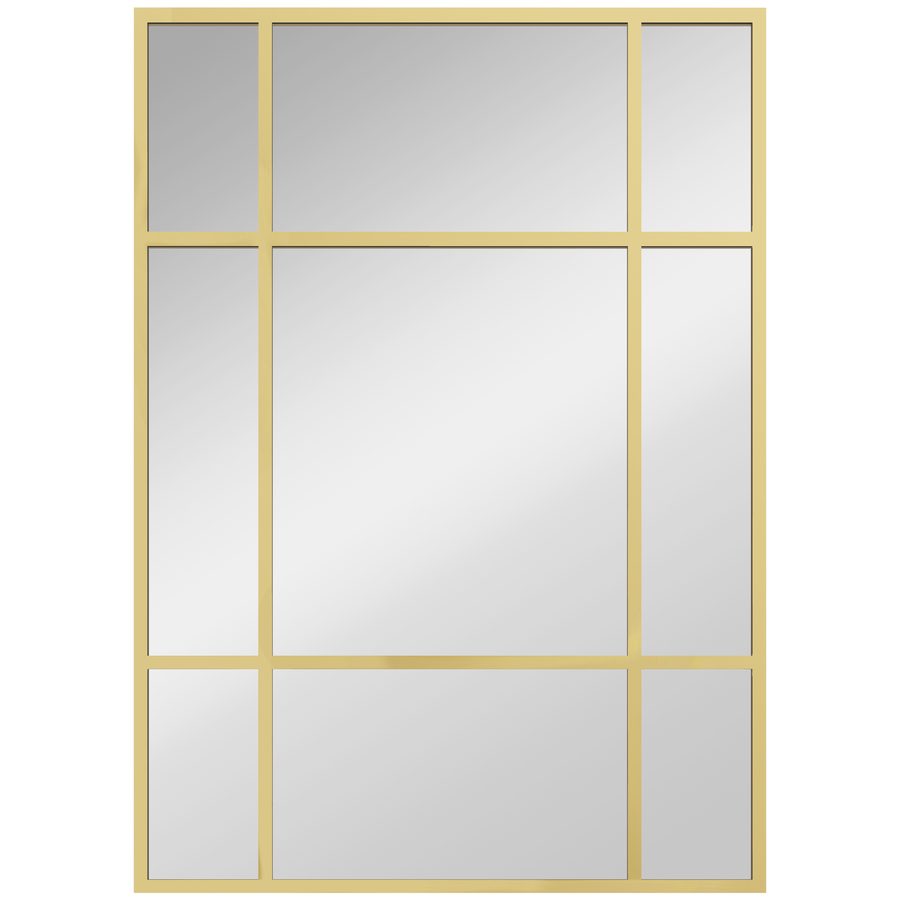 HOMCOM Wandspiegel 50 x 70 cm dekorativer Spiegel mit Metallrahmen, rechteckiger Spiegel für Schlafzimmer, Badezimmer Gold   Aosom von HOMCOM