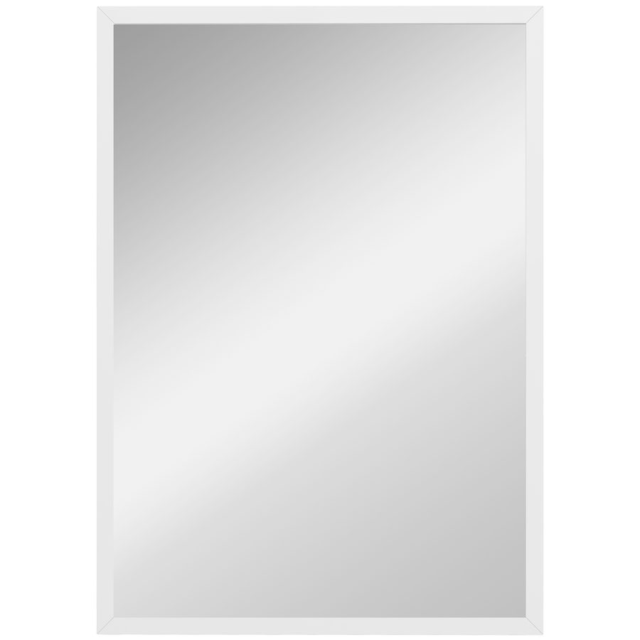 HOMCOM rechteckiger Wandspiegel 60 x 40 cm, weißer Holzrahmen, ideal für Bad, Wohnzimmer oder Schlafzimmer   Aosom von HOMCOM