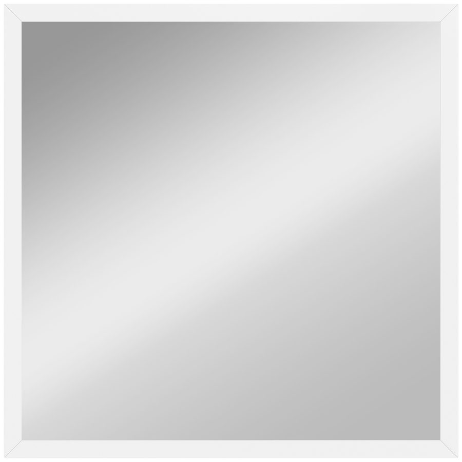 HOMCOM Wandspiegel quadratisch 50 x 50 cm, weißer Holzrahmen, ideal für Badezimmer, Wohnzimmer oder Schlafzimmer   Aosom von HOMCOM