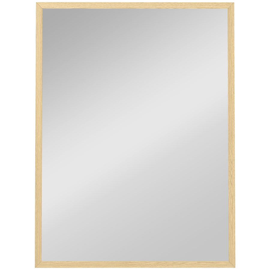 HOMCOM Wandspiegel rechteckig 60 x 80 cm, Rahmen in Naturholzoptik, ideal für Bad, Wohnzimmer oder Schlafzimmer   Aosom von HOMCOM