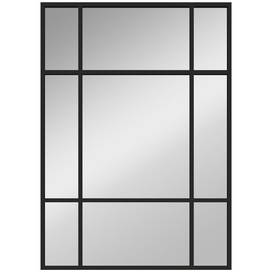 HOMCOM Wandspiegel 50 x 70 cm dekorativer Spiegel mit Metallrahmen, rechteckiger Spiegel für Schlafzimmer, Badezimmer Schwarz   Aosom von HOMCOM