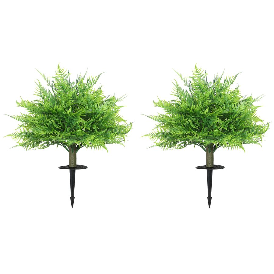 HOMCOM 2er Set Künstliche Boston-Farn-Büschen 60cm Kunstpflanze, Künstliche Pflanzen im Topf, Fake Plant wie echt Kunstbaum für Wohnzimmer Schlafzimmer Garten Büro Geschenk   Aosom von HOMCOM