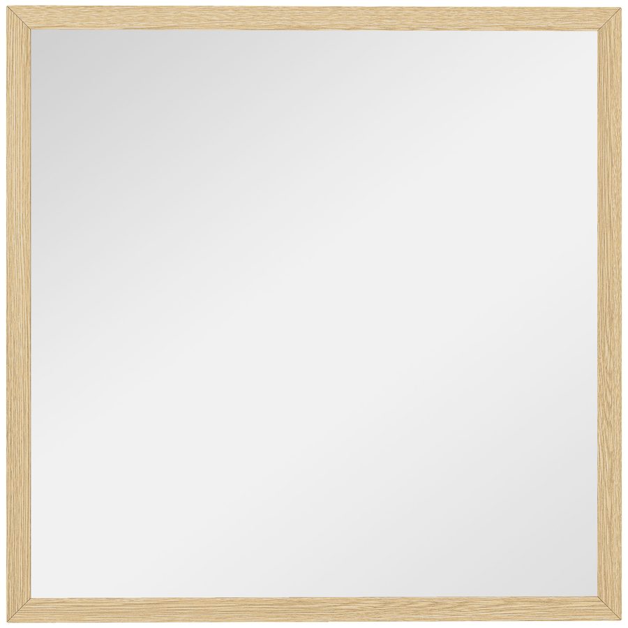 HOMCOM Wandspiegel quadratisch 50 x 50 cm, Rahmen aus Naturholz, ideal für Bad, Wohnzimmer oder Schlafzimmer   Aosom von HOMCOM