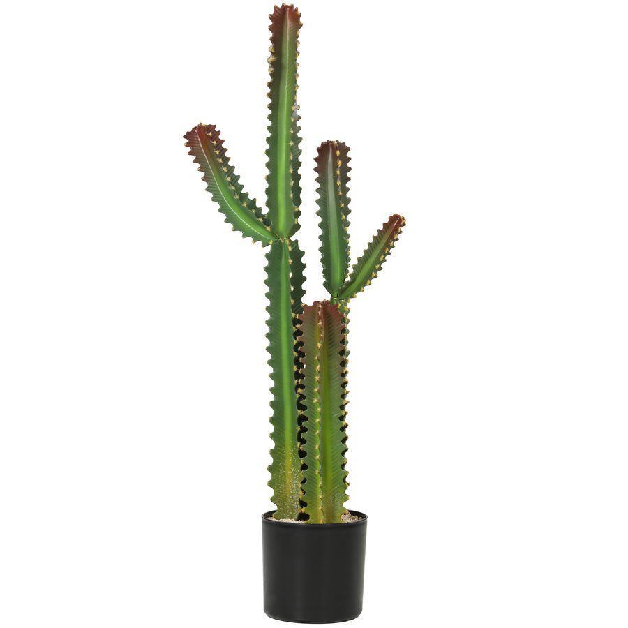 HOMCOM Künstliche Zimmerpflanze 111 cm, künstlicher Kaktus im Topf, tropisch grünes Dekoobjekt, Dekoration für Zuhause, Büro, Wohnzimmer, Schlafzimmer, grün   Aosom von HOMCOM