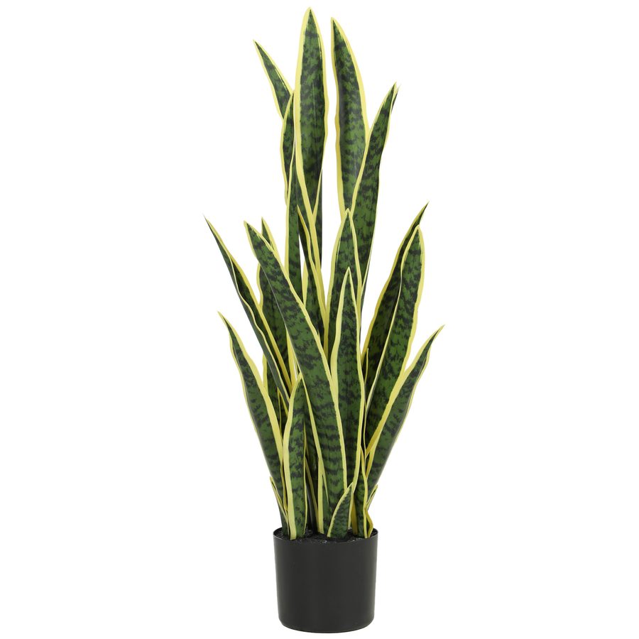 Outsunny Sansevieria im Topf, künstliche Pflanze für innen & außen mit 21 formbaren Blättern, Ø20x90 cm   Aosom von Outsunny