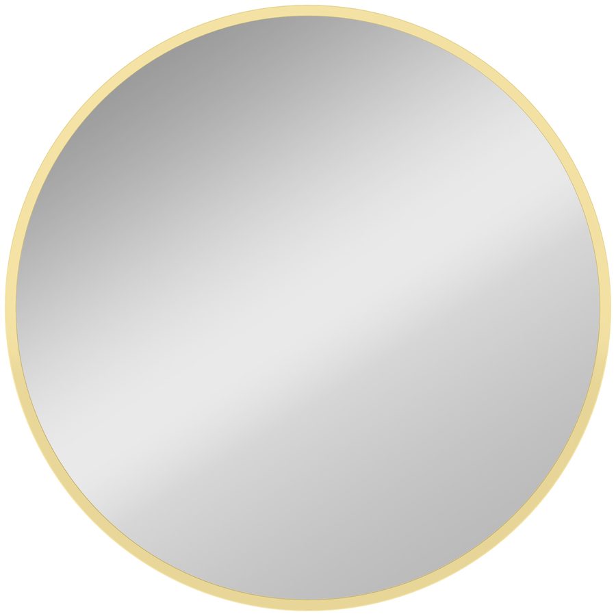 HOMCOM Wandspiegel, 60 x 60 cm Rund Badspiegel mit Aluminiumlegierungrahmen, dekorative Spiegel für Bad, Wohnzimmer, Schlafzimmer, Gold   Aosom von HOMCOM