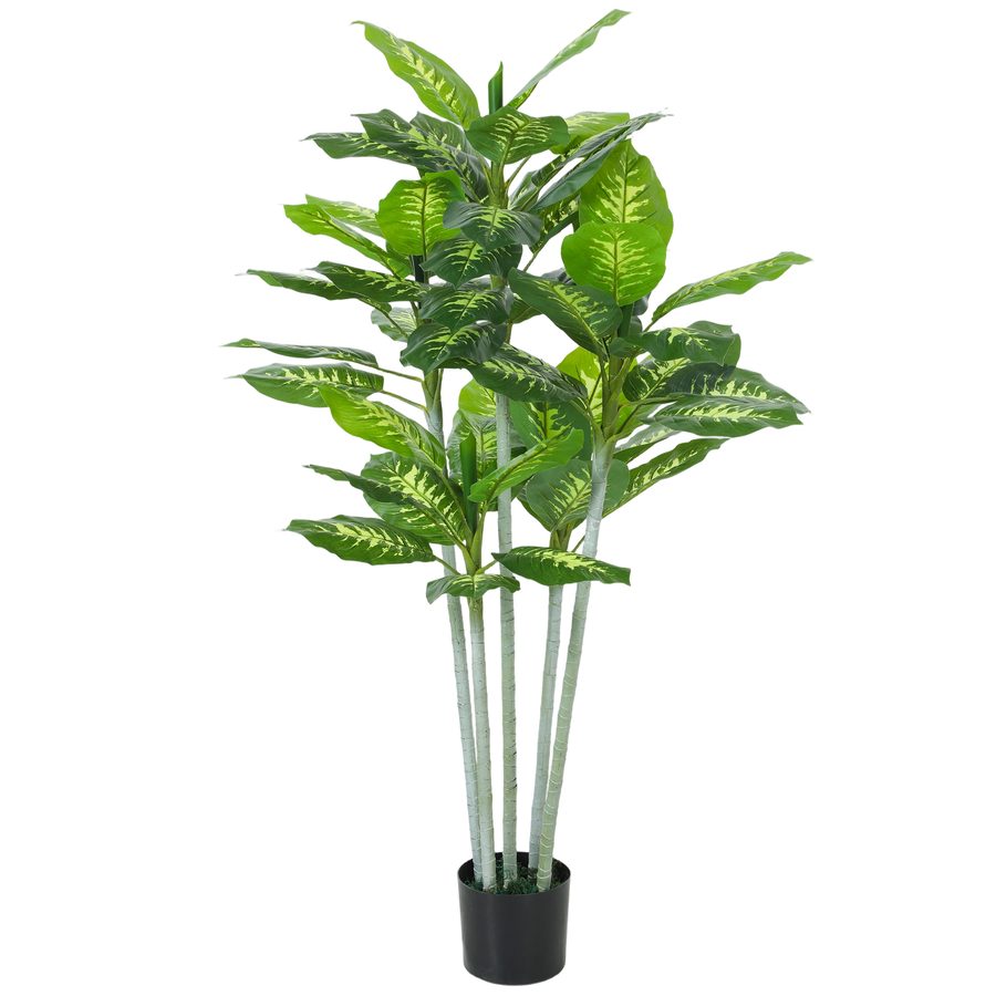 HOMCOM Künstliche Calathea-Pflanze Höhe 150 cm Zementtopf - Innenbereich   Aosom von HOMCOM