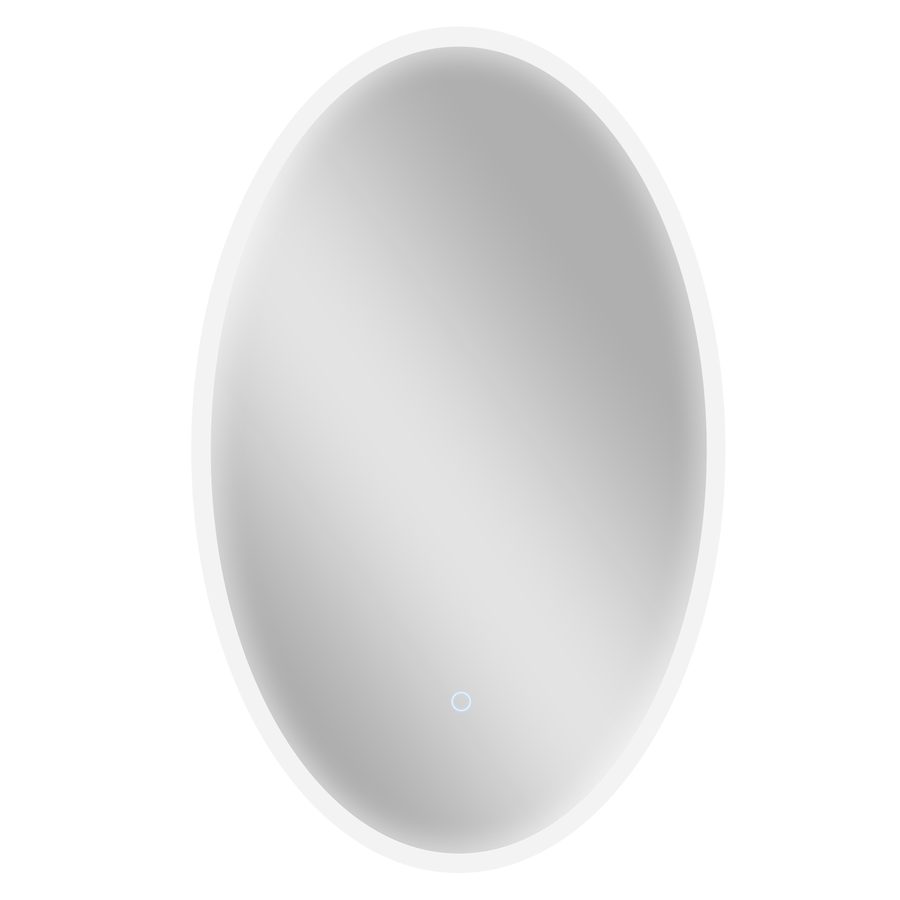 HOMCOM Badezimmerspiegel mit Beleuchtung 80x50 cm, ovaler LED-Spiegel, Antibeschlag, 3 Lichtfarben, dimmbar, Speicherfunktion, Rück- und Vorderbeleuchtung, gehärtetes Glas, Touch-Sensor, IP44, transparent   Aosom von HOMCOM