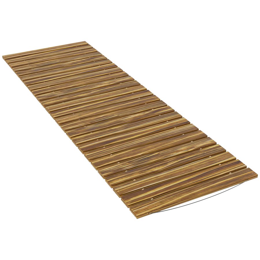 Outsunny Holz-Gartenweg 120x38 cm Gerade, aufrollbarer Außensteg, wetterfest, dekorativ für Garten, Strand, Hochzeit, Party, verkohltes Finish   Aosom von Outsunny