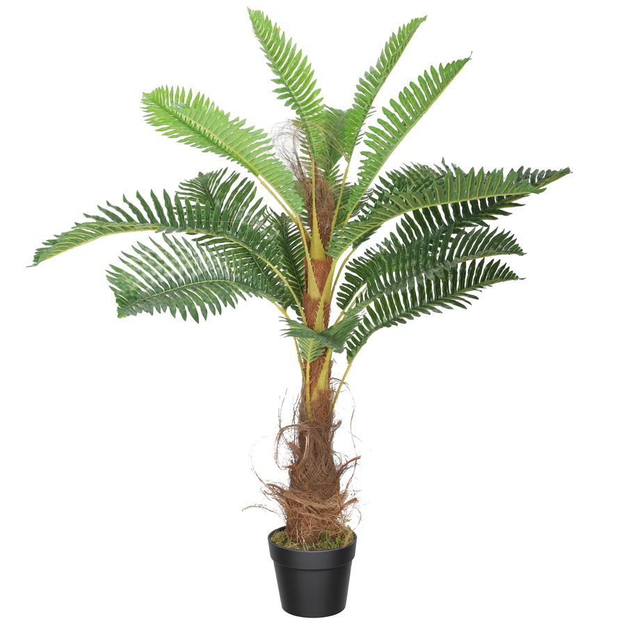 HOMCOM Künstliche Palme 100 cm mit 21 großen Blättern, sehr naturgetreu, Topf inklusive   Aosom von HOMCOM