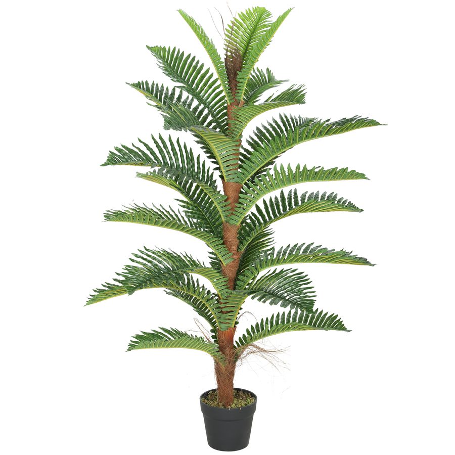 HOMCOM Künstliche Palme 120 cm mit 24 großen Blättern hoher Realismus Topf inklusive   Aosom von HOMCOM