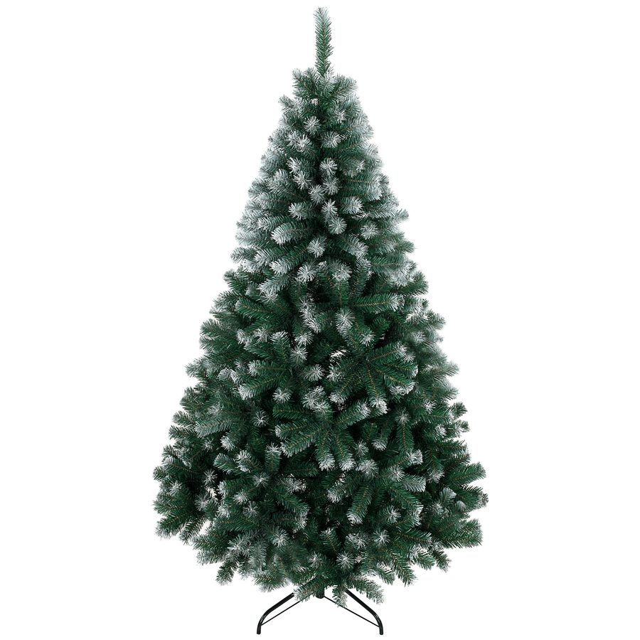 HOMCOM Weihnachtsbaum 180 cm mit 700 feuerhemmenden Zweigen, künstlich geschneit, dichter realistischer Effekt, mit klappbarer Stahlbasis, einfache Montage, Grün   Aosom von HOMCOM