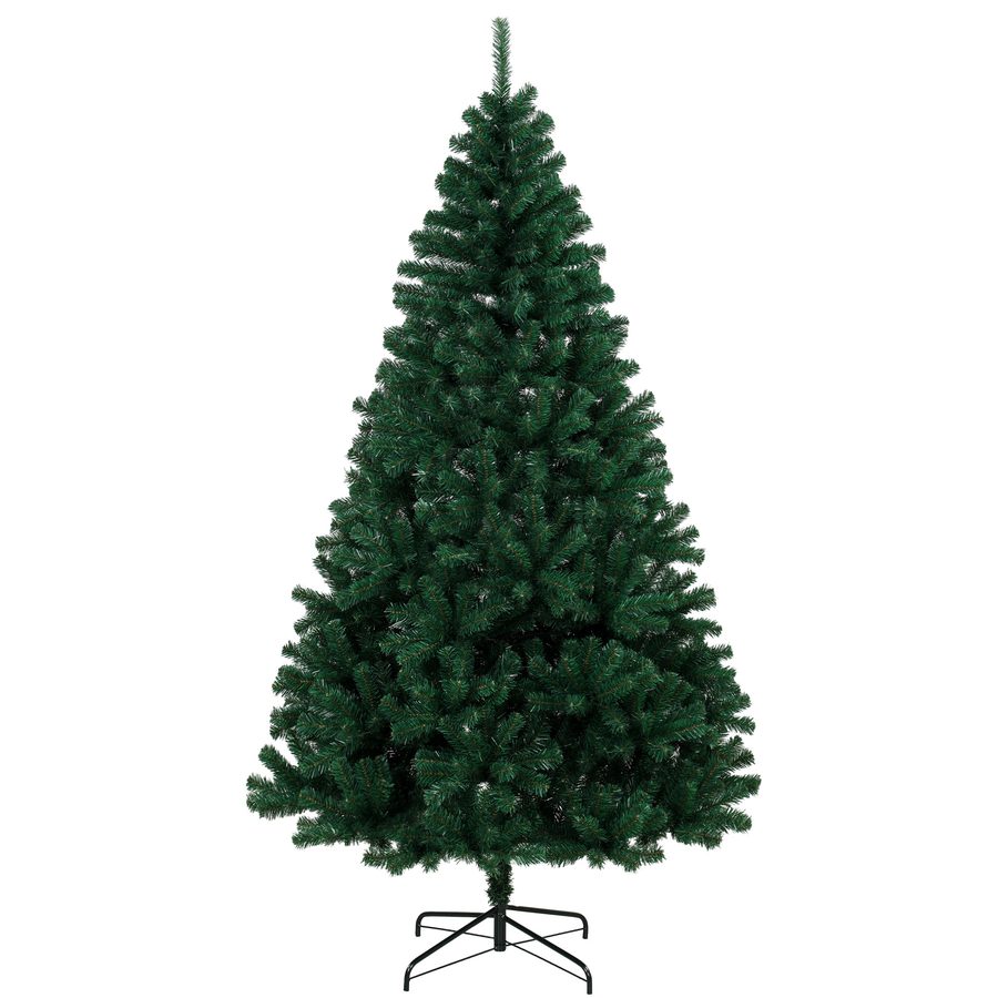 HOMCOM Künstlicher Weihnachtsbaum 230 cm, Fichte mit klappbaren Zweigen, 1300 feuerhemmende PVC-Nadeln, schneller Aufbau, faltbarer Stahlständer, Grün   Aosom von HOMCOM