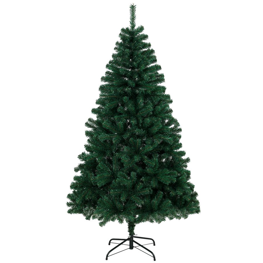 HOMCOM Weihnachtsbaum 180 cm, künstlich, mit 700 feuerhemmenden Zweigen, dichter realistischer Weihnachtsbaum mit klappbarem Stahlfuß, Tannendesign, für Zuhause und Innenräume, Grün   Aosom von HOMCOM