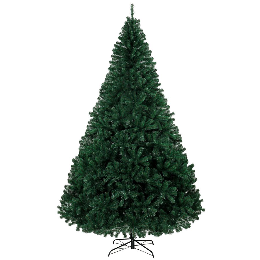 HOMCOM Künstlicher Weihnachtsbaum 270 cm, Tanne mit Gelenkzweigen, 2418 feuerhemmende PVC-Nadeln, Schneller Aufbau, Klappbare Stahlbasis, Grün   Aosom von HOMCOM