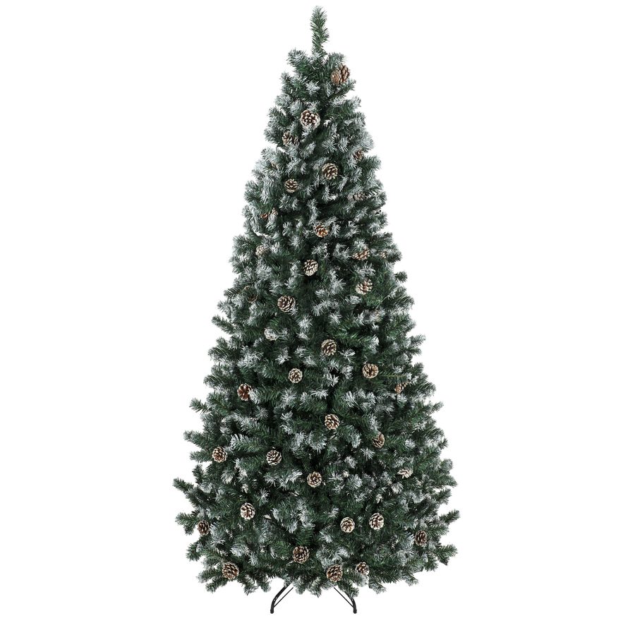 HOMCOM Weihnachtsbaum 210 cm mit 998 schneebedeckten Zweigen und Zapfen, künstlicher Weihnachtsbaum mit Schnellaufbau und klappbarem Ständer, Grün   Aosom von HOMCOM