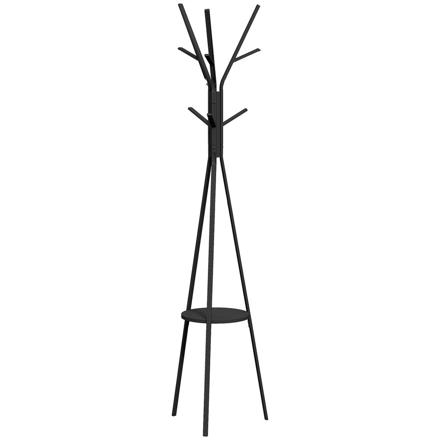 HOMCOM Garderobenständer Standgarderobe Kleiderständer 180 cm schwarz Metall, stilvolle Flurgarderobe für Ordnung und Eleganz   Aosom.de von HOMCOM