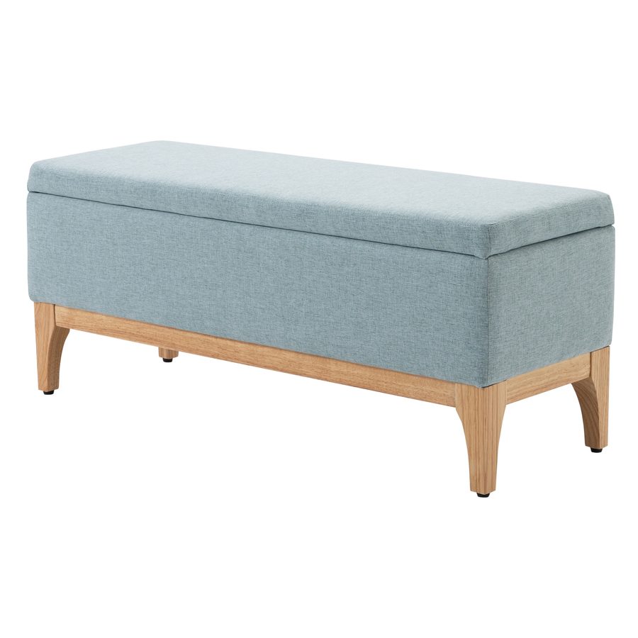 HOMCOM Aufbewahrungsbank 2-in-1 im skandinavischen Stil Maße 110L x 39B x 45H cm Wassergrüner Stoff   Aosom von HOMCOM