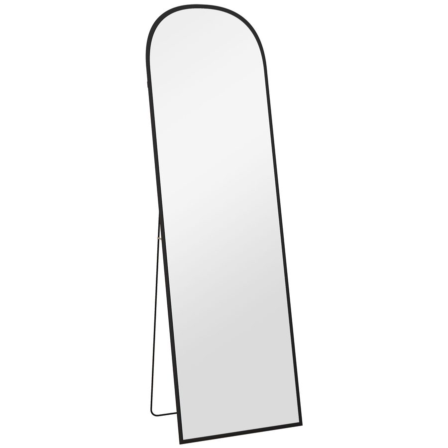 HOMCOM Ganzkörperspiegel 1615 x 50 cm Standspiegel mit Aluminiumlegierungsrahmen für Wohnzimmer Schlafzimmer Schwarz   Aosom.de von HOMCOM