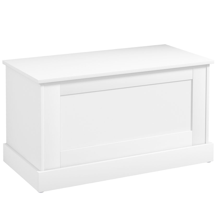 HOMCOM Aufbewahrungsbox, Holz-Spielzeugtruhe mit Sicherheits-Schanier, für Wohnzimmer, Flur, 80 x 40 x 45 cm, Weiß   Aosom von HOMCOM