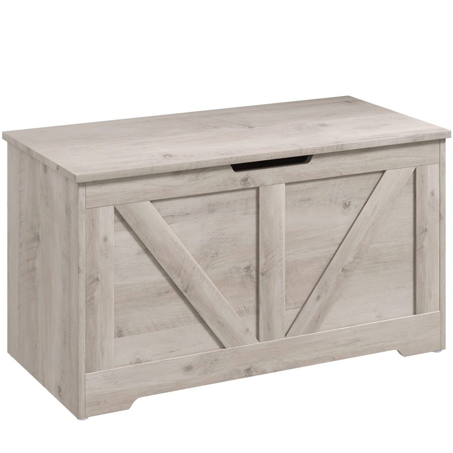 HOMCOM Aufbewahrungs-Truhe für Schlafzimmer 100 L Aufbewahrungsbank mit Deckel Sicherheitsscharniere für Flur Wohnzimmer 80x40x45 cm Grau   Aosom von HOMCOM