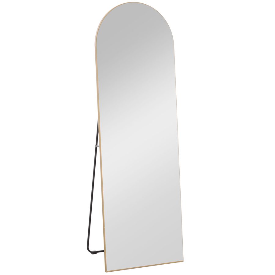 HOMCOM Ganzkörperspiegel 150 x 50 cm Wandspiegel mit Bruchsichere Glas Gewölbter Standspiegel Groß Spiegel Bodenspiegel Ankleidespiegel für Wohnzimmer, Schlafzimmer, Flur, Gold   Aosom von HOMCOM