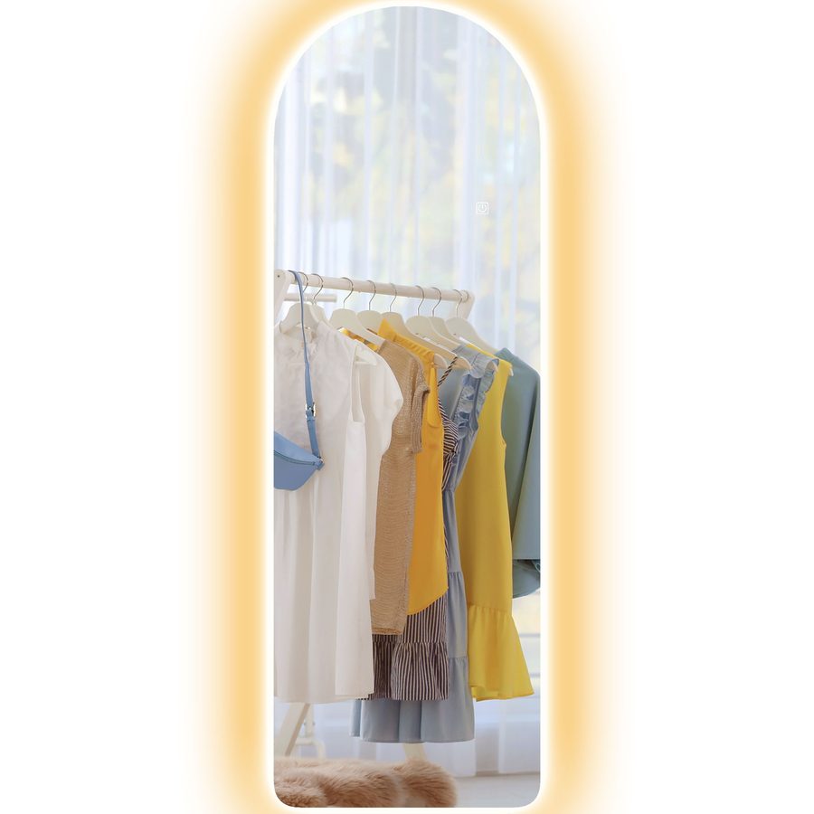HOMCOM Wandspiegel mit LED-Beleuchtung und Touch-Steuerung, beleuchteter Spiegel aus gehärtetem Glas mit Memory-Funktion, 40x3x120 cm, Transparent   Aosom von HOMCOM