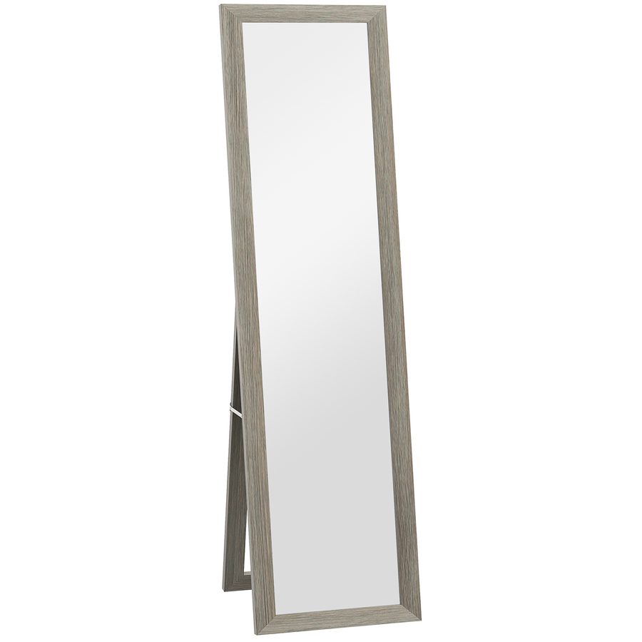 HOMCOM Ganzkörperspiegel, 37 x 157 cm, zum Aufhängen oder Aufstellen, Rechteckiger Spiegel mit Rahmen für Wohnzimmer, Schlafzimmer oder Garderobe, Grau   Aosom von HOMCOM