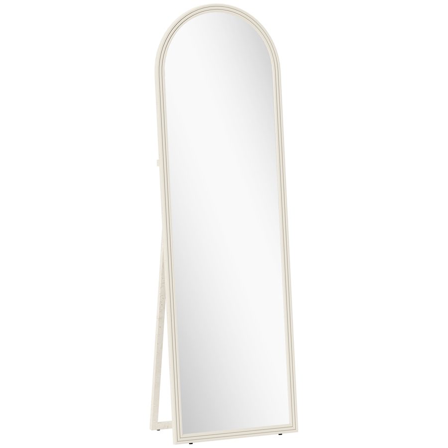 HOMCOM Bogen Ganzkörperspiegel 160 x 50 cm Standspiegel mit Steinoptik, Wandspiegel zum Stehen, Anlehnen, Spiegel für Wohnzimmer, Schlafzimmer, Flur, Weiß   Aosom von HOMCOM