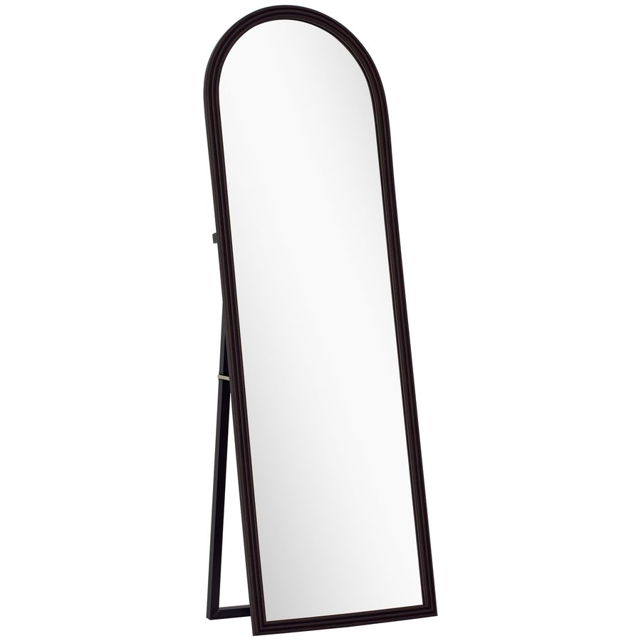 HOMCOM Ganzkörperspiegel bogenförmig 53,3 x 162,5 cm - Standspiegel mit Rahmen in Kunststeinoptik, aufstellbar, hängend oder angelehnt, für Wohnzimmer, Schlafzimmer, braun   Aosom von HOMCOM