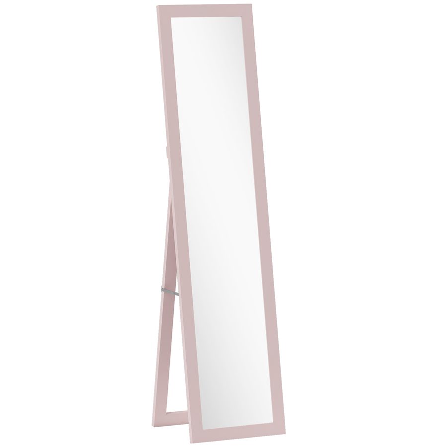 HOMCOM Standspiegel Ganzkörper 157x37 cm, Ganzkörperspiegel mit Ständer, 3 Nutzungsarten, freistehend, Wandmontage und Aufstellung, für Wohnzimmer, Diele, Schlafzimmer, Helles Perlenrosa   Aosom von HOMCOM
