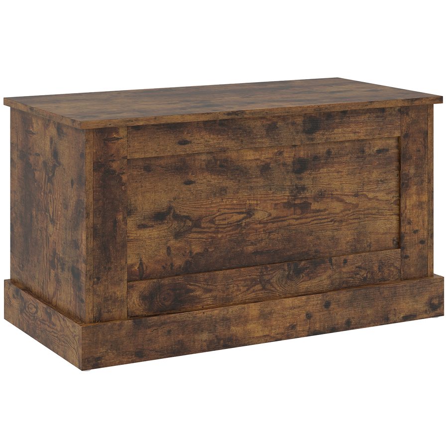 HOMCOM Aufbewahrungsbank, Holz-Spielzeugtruhe, mit Sicherheitscharniere, für Wohnzimmer, Flur, 80 x 40 x 45 cm, rustikales Braun   Aosom von HOMCOM