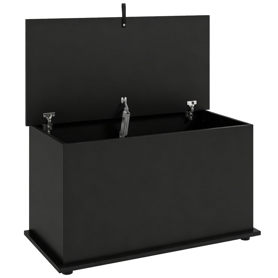 HOMCOM Stauraumbank, Aufbewahrungsbank mit klappbarem Deckel und Sicherheitsbeschlägen, Schuhbank, Möbel für Flur, Eingangsbereich, Schlafzimmer, Wohnzimmer, 80 x 40 x 45 cm, Schwarz   Aosom von HOMCOM