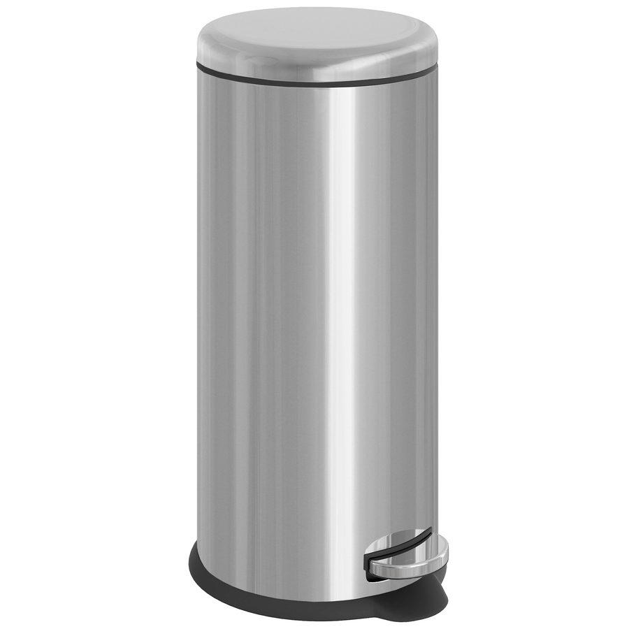 HOMCOM Treteimer 30L Edelstahl Pedal-Mülleimer mit Inneneimer Klappdeckel hygienisch und silber für Küche und Badezimmer   Aosom.de von HOMCOM