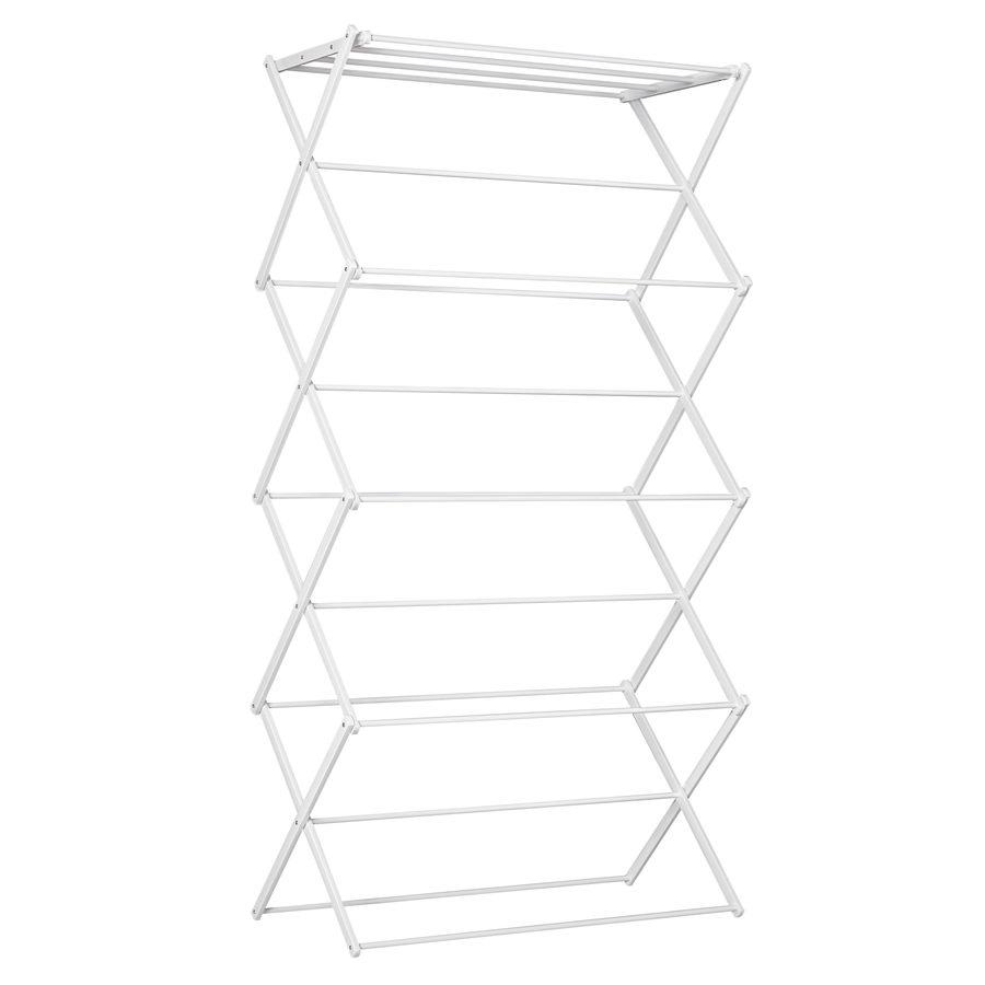 HOMCOM Wäscheständer faltbar 8-stufig Turmtrockner Metall Kunststoff Weiß 74x35x144cm   Aosom von HOMCOM