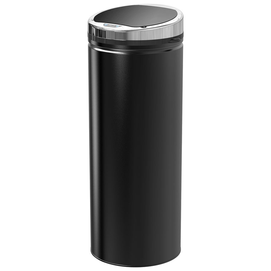 HOMCOM Sensor Mülleimer 50L  Automatischer Abfalleimer, Rostfreier Kücheneimer, Infrarotsensor, Schwarz, Edelstahl  Aosom von HOMCOM